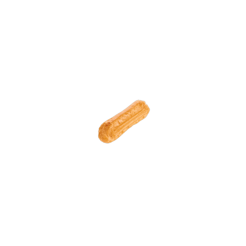 Mellemstore Éclairs af vandbakkelse 70 mm